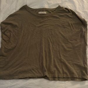 We The Free Green Boxy Relaxed Short Sleeve Tee